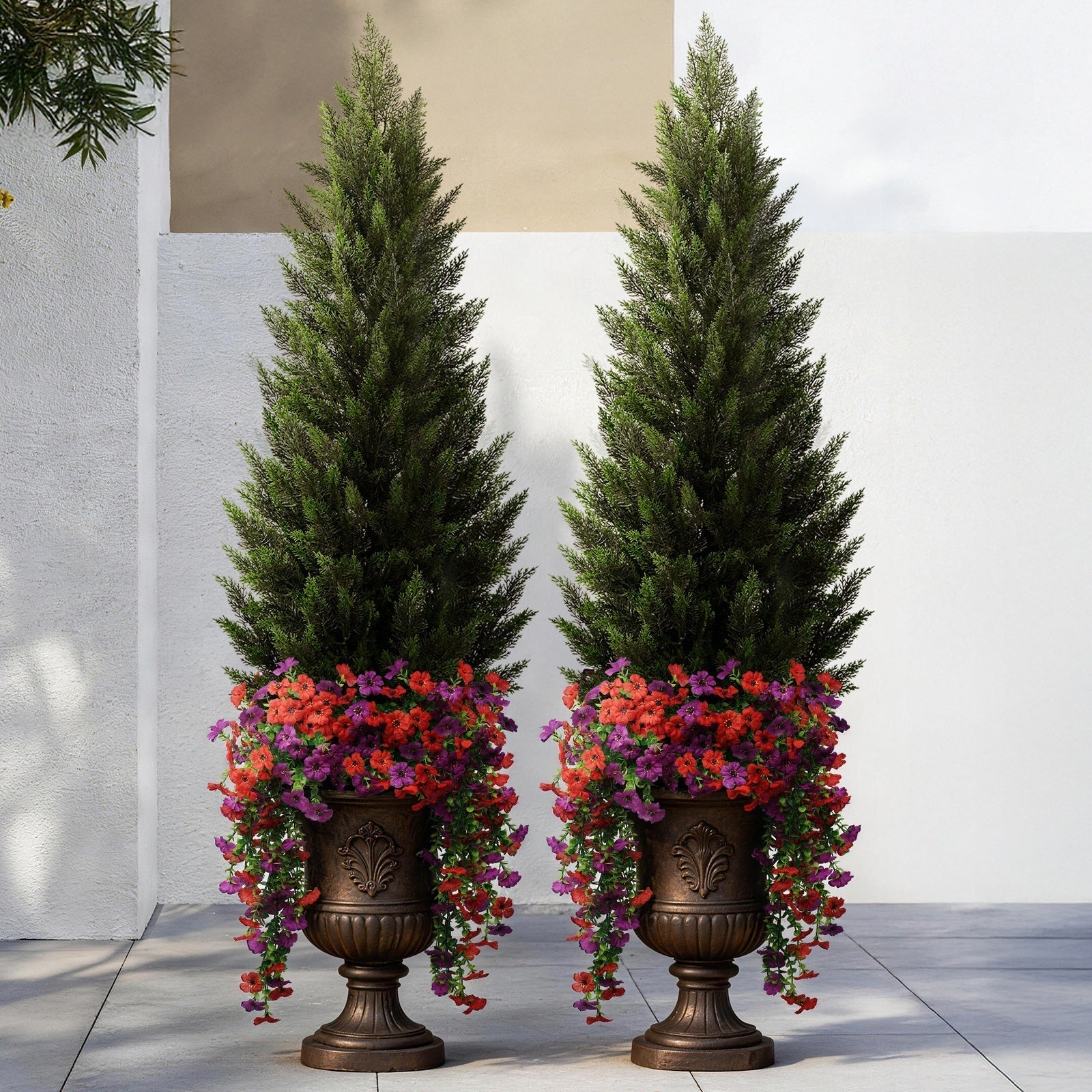 Elevate Your Home's Curb Appeal with Stylish Front Porch Planters and Faux Greenery,Creating an inviting entrance