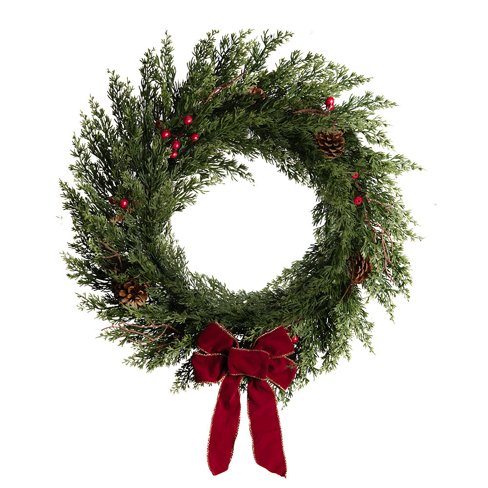 The Holiday 24in Artificial Berry Wreath/Dead Branch Wreath