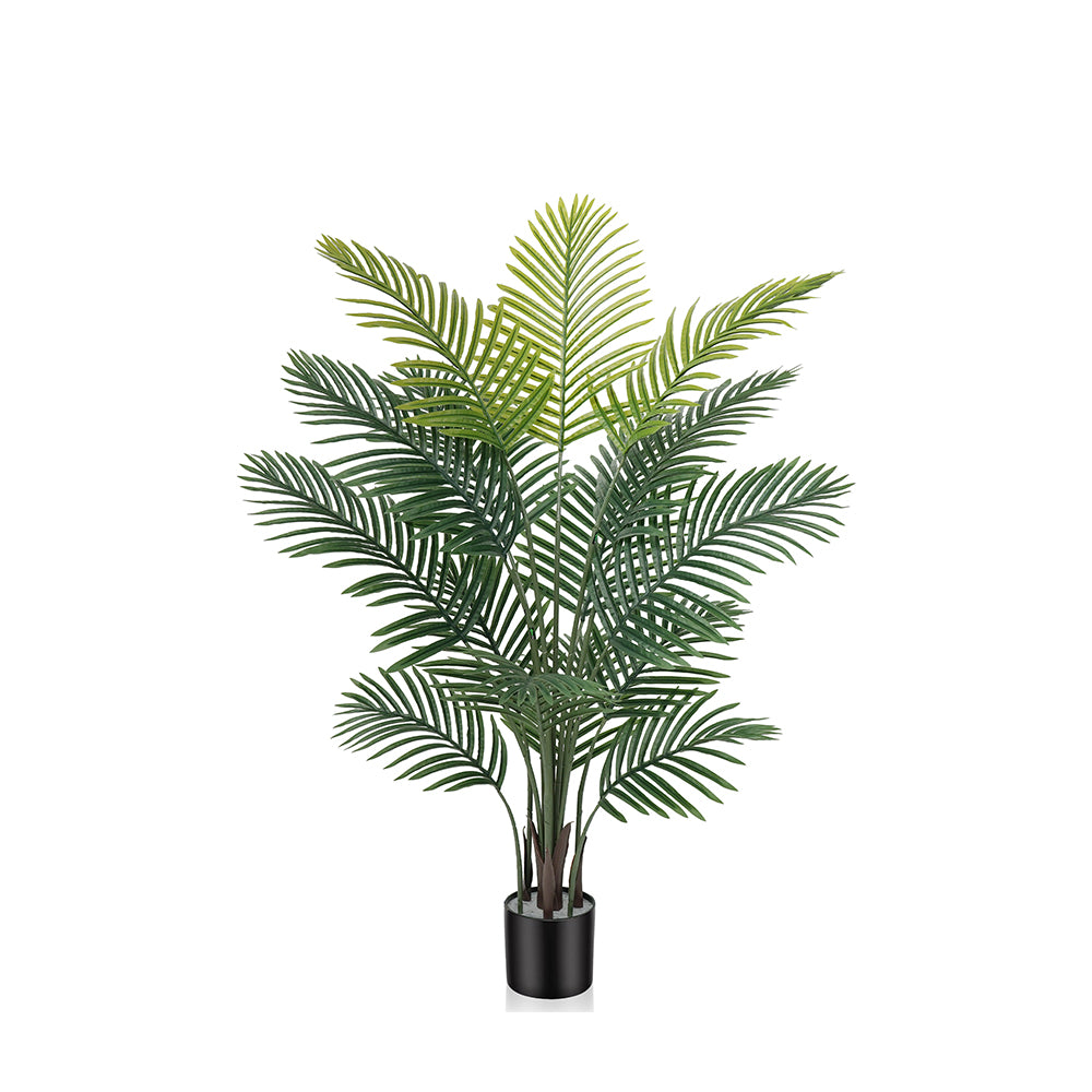 paradise palm plant Vitalismo 4ft Artificial Areca Palm Plant with Realistic Trunks Fake Palm Plant for Indoor Outdoor Modern Decor