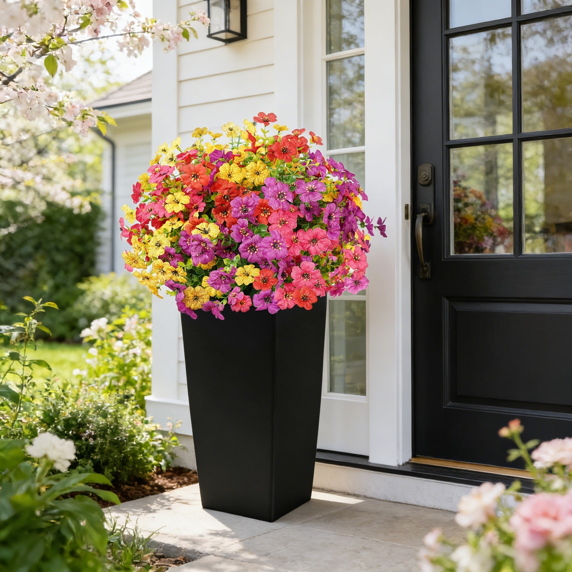 Silk Artificial Violets With Black Pot(Available for purchase on February 24)