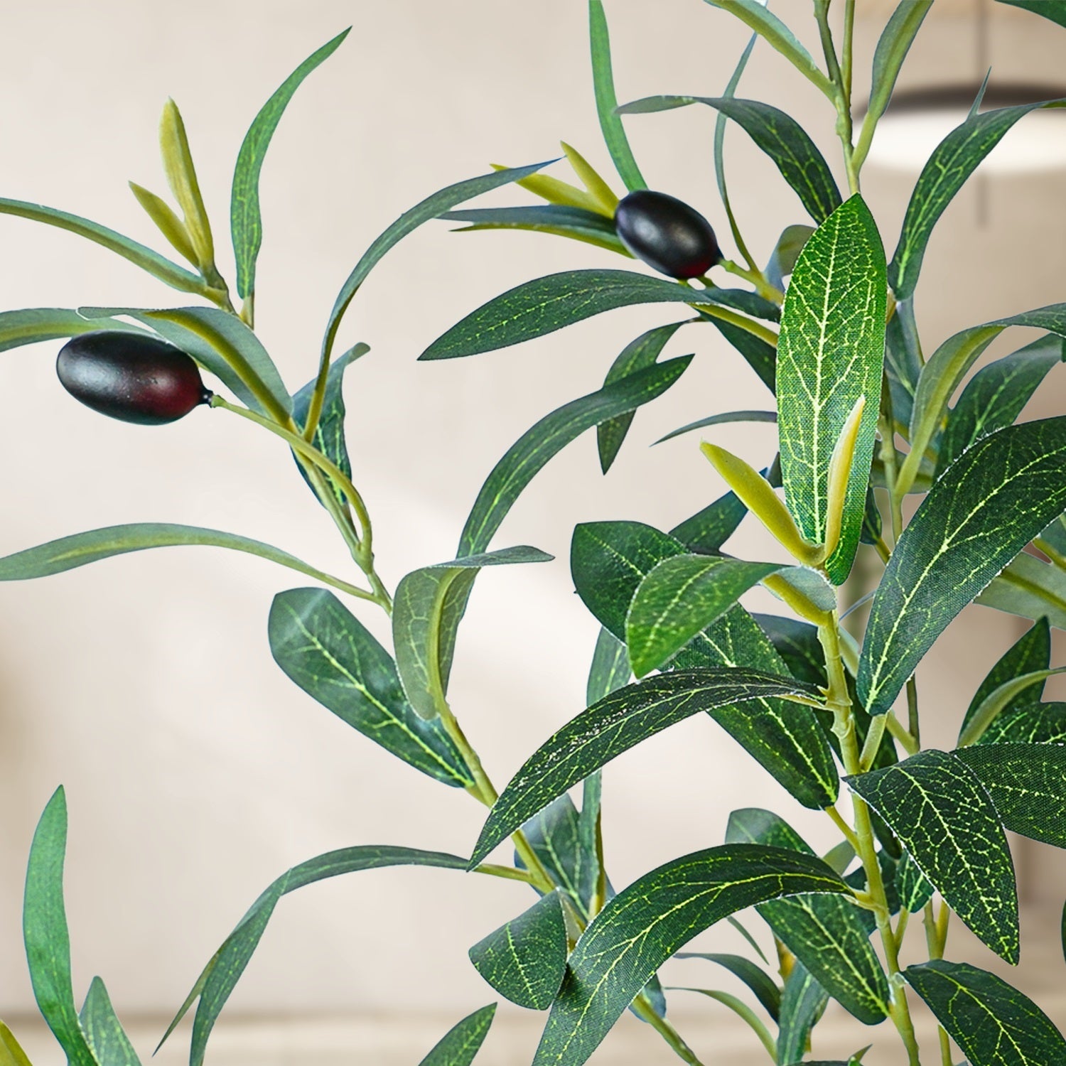 5/6/7/8FT Artistic Artificial Olive Tree(With Cream Planter)