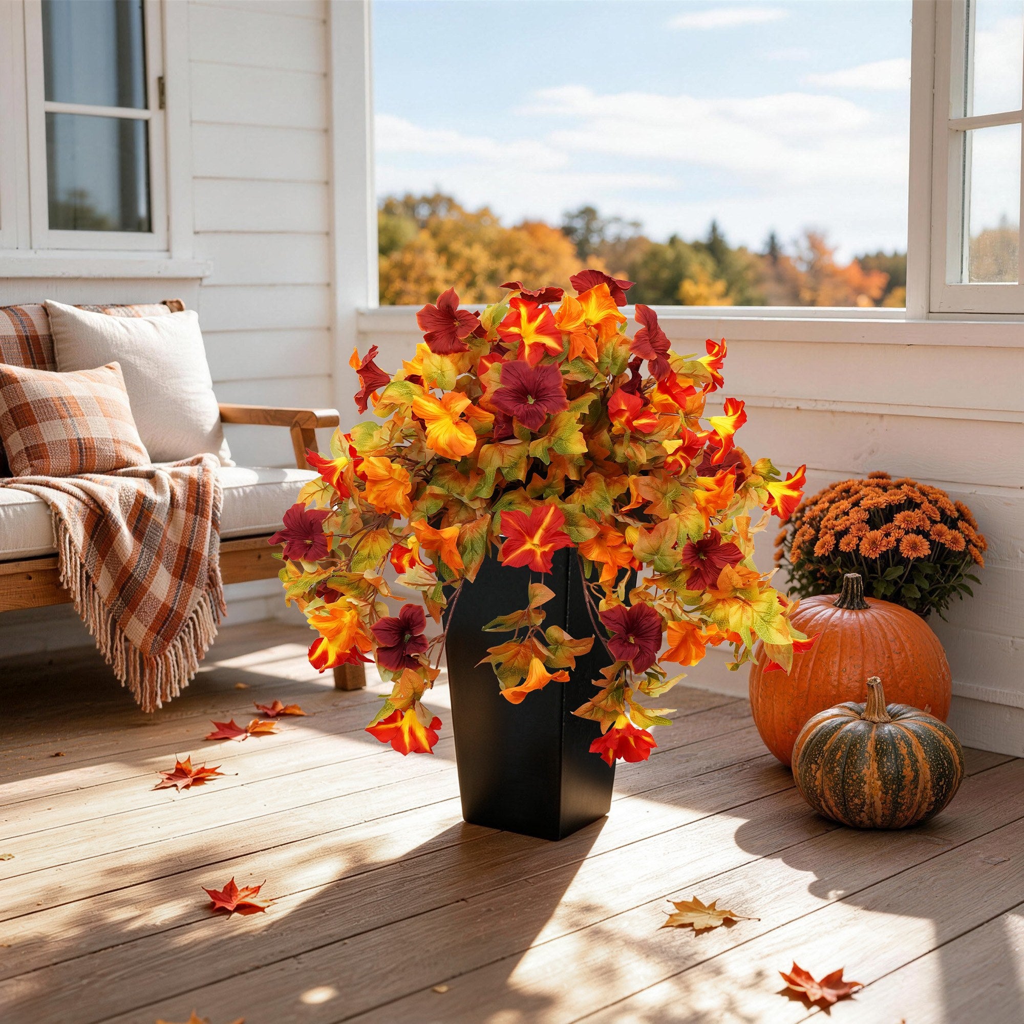 2' Artificial Fall Morning Glory Plants