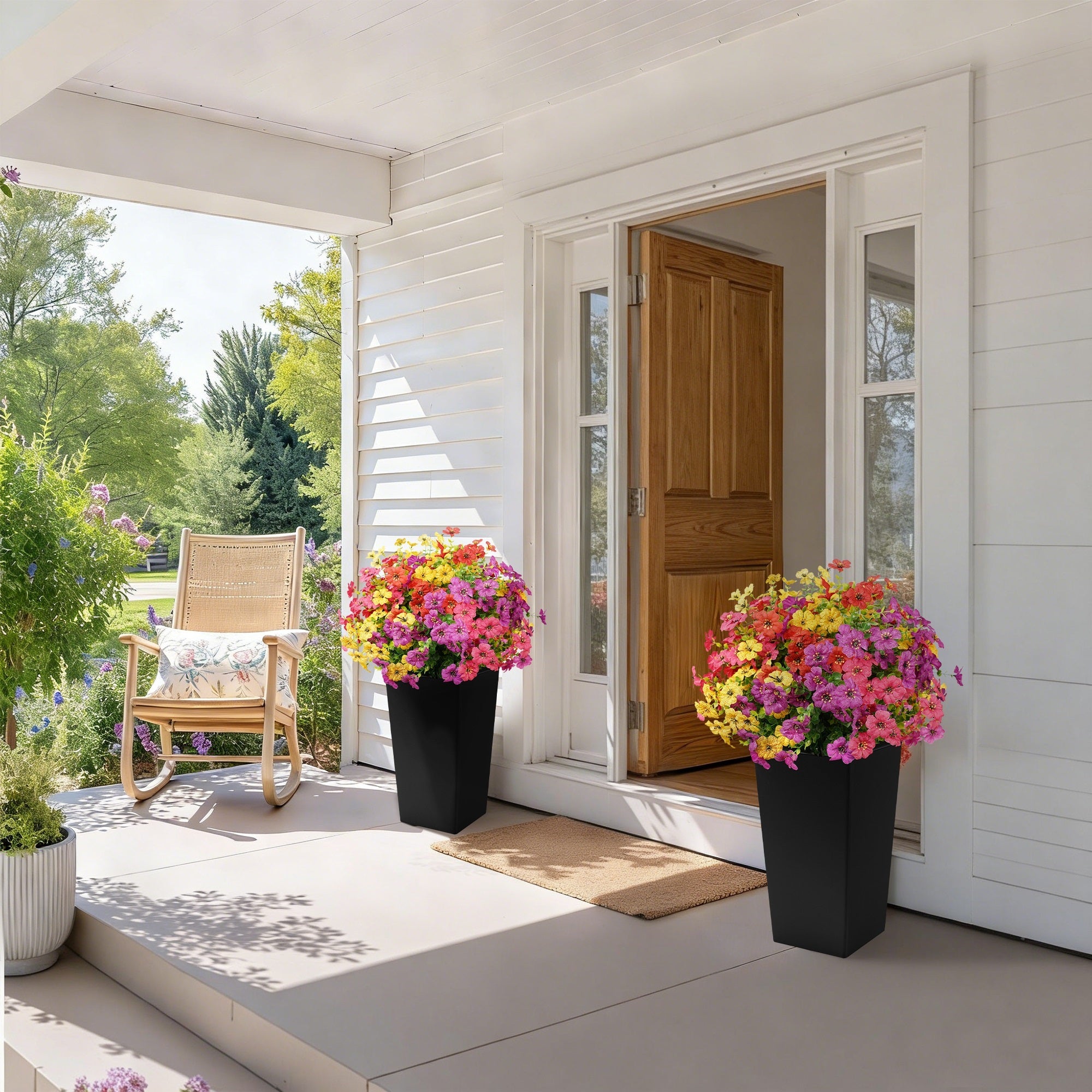 Silk Artificial Violets With Black Pot(Available for purchase on February 24)