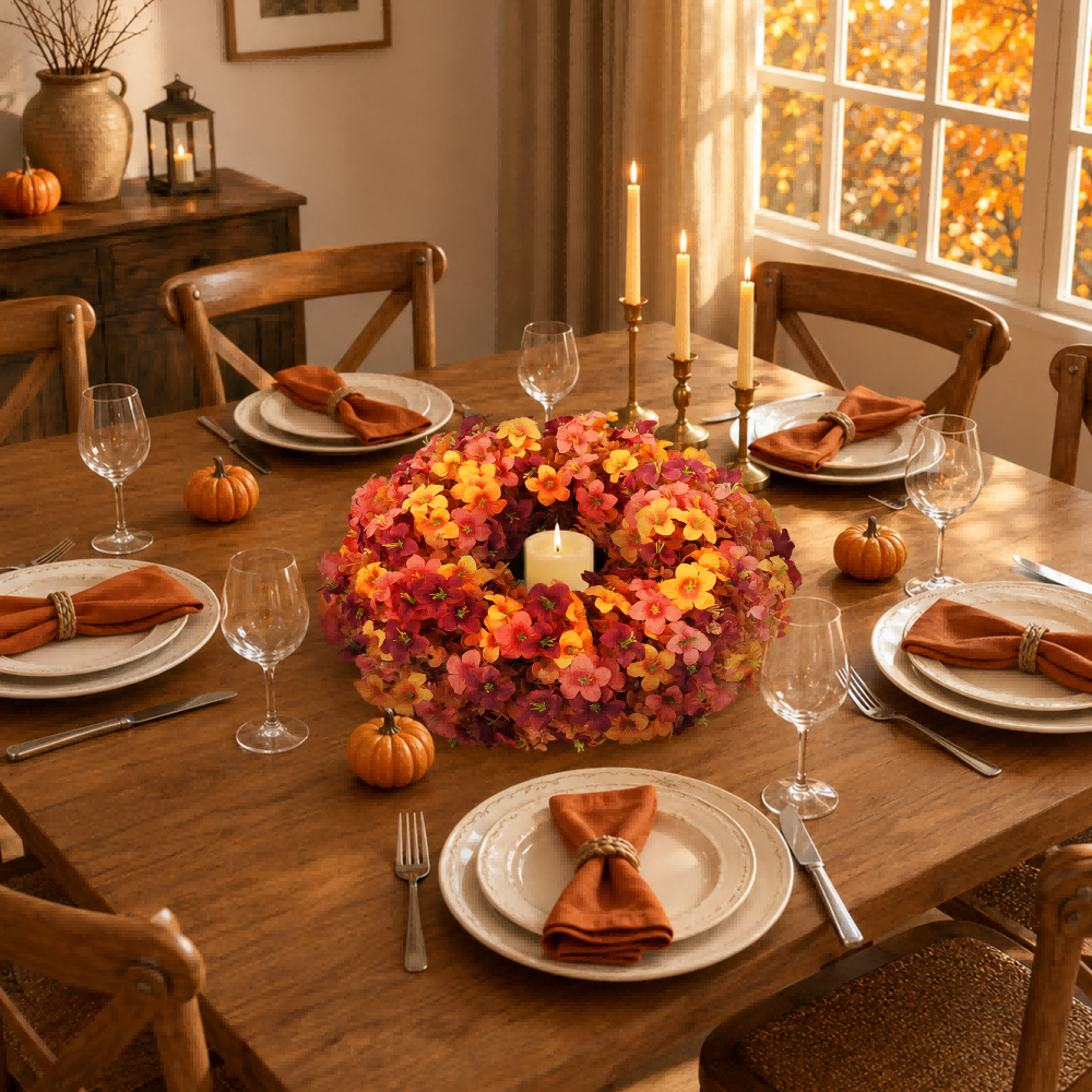 22" Artificial Autumn Morning Glory Wreath