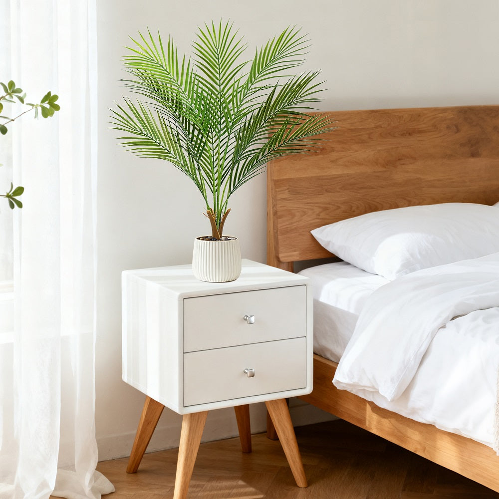 2.6FT 2SET Artificial Palm Tree Bonsai(with white pots)