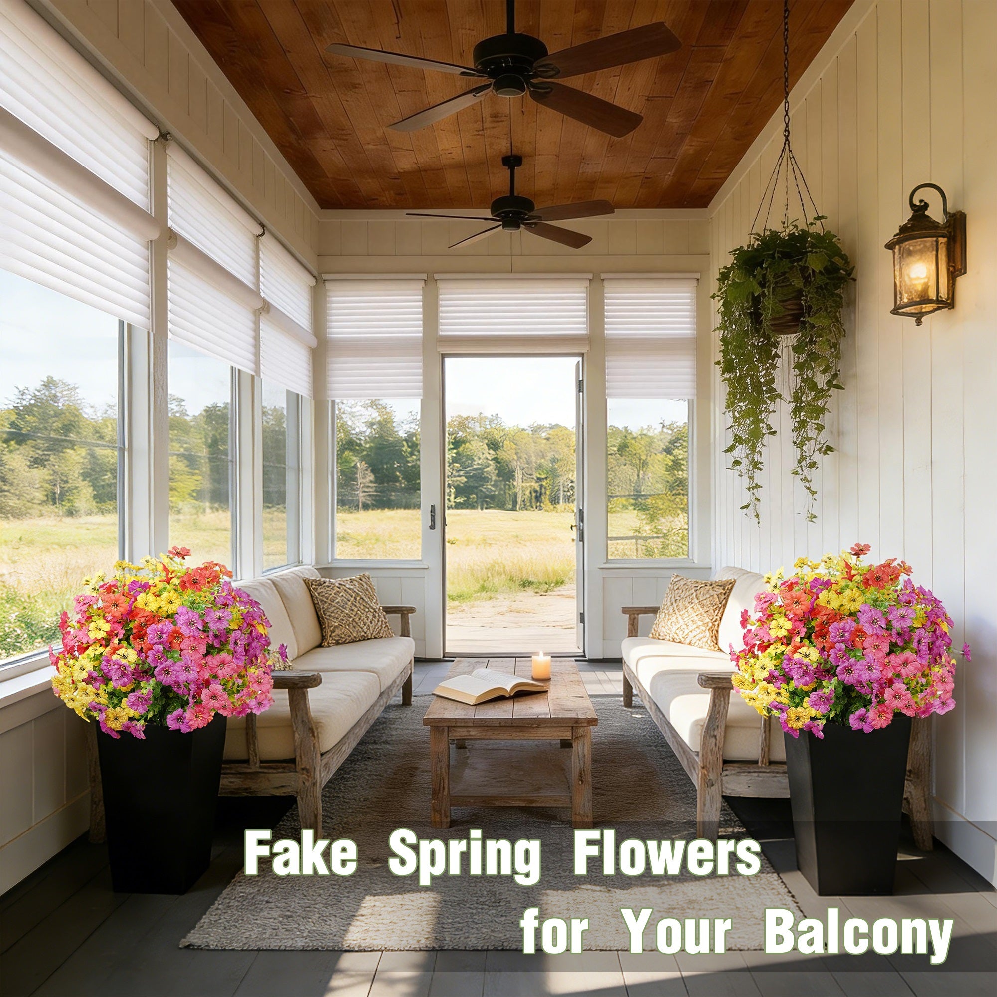 Silk Artificial Violets With Black Pot(Available for purchase on February 24)