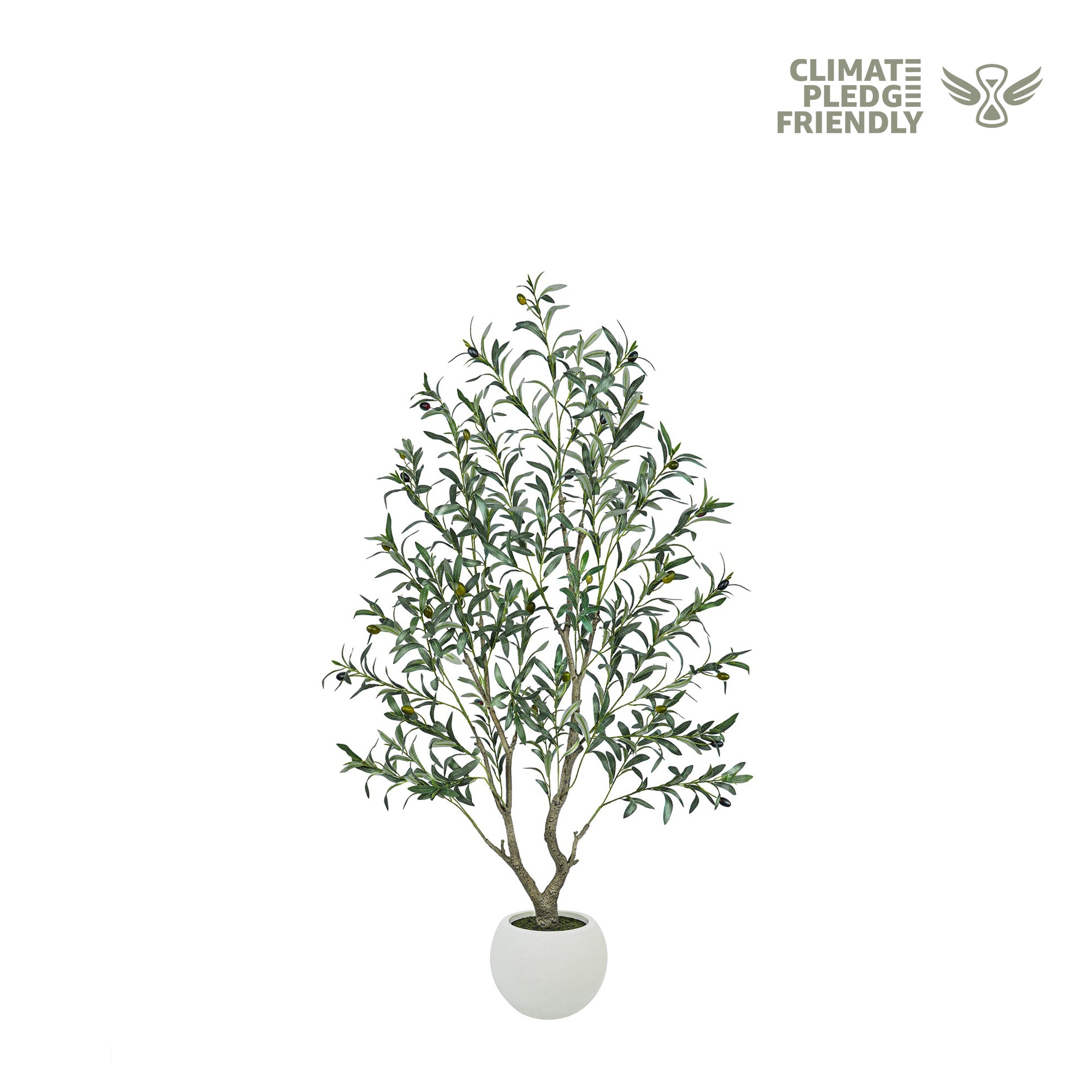 5/6/7/8FT Artistic Artificial Olive Tree(With Cream Planter)