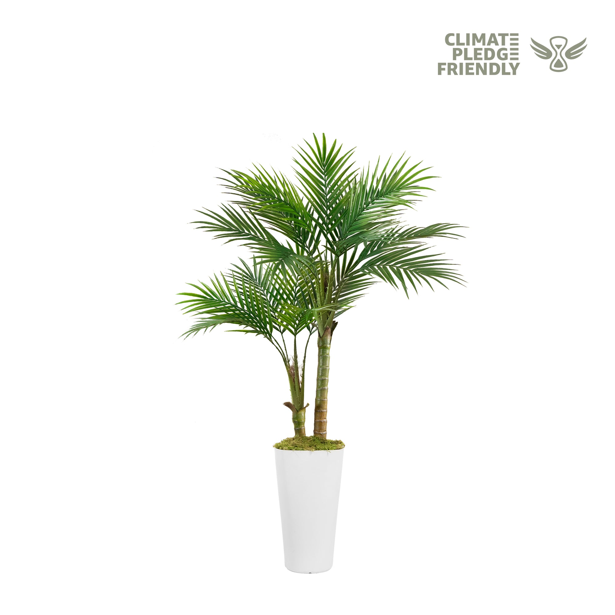 Estilo tropical | Palmera artificial de 1,5 m (plástico blanco)
