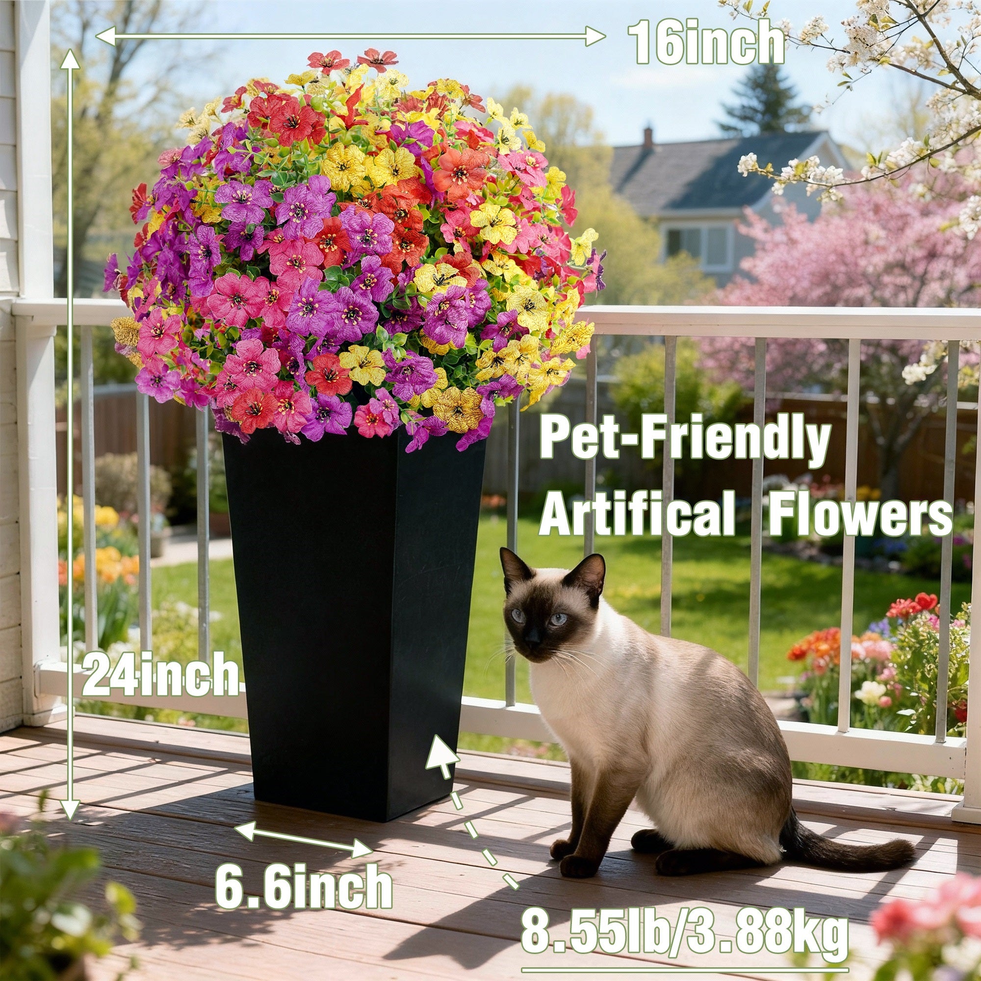 Silk Artificial Violets With Black Pot(Available for purchase on February 24)