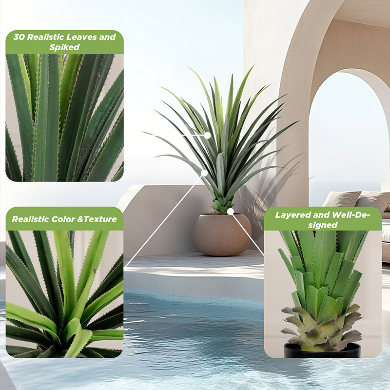 4FT Spiked Agave Potted Plant
