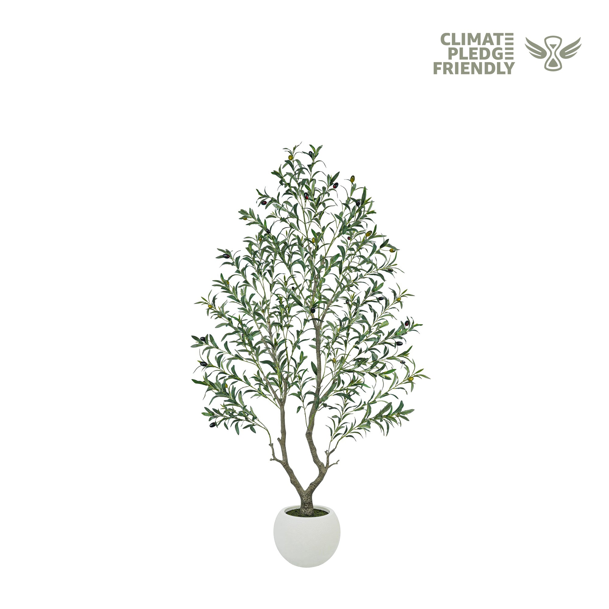 5/6/7/8FT Artistic Artificial Olive Tree(With Cream Planter)