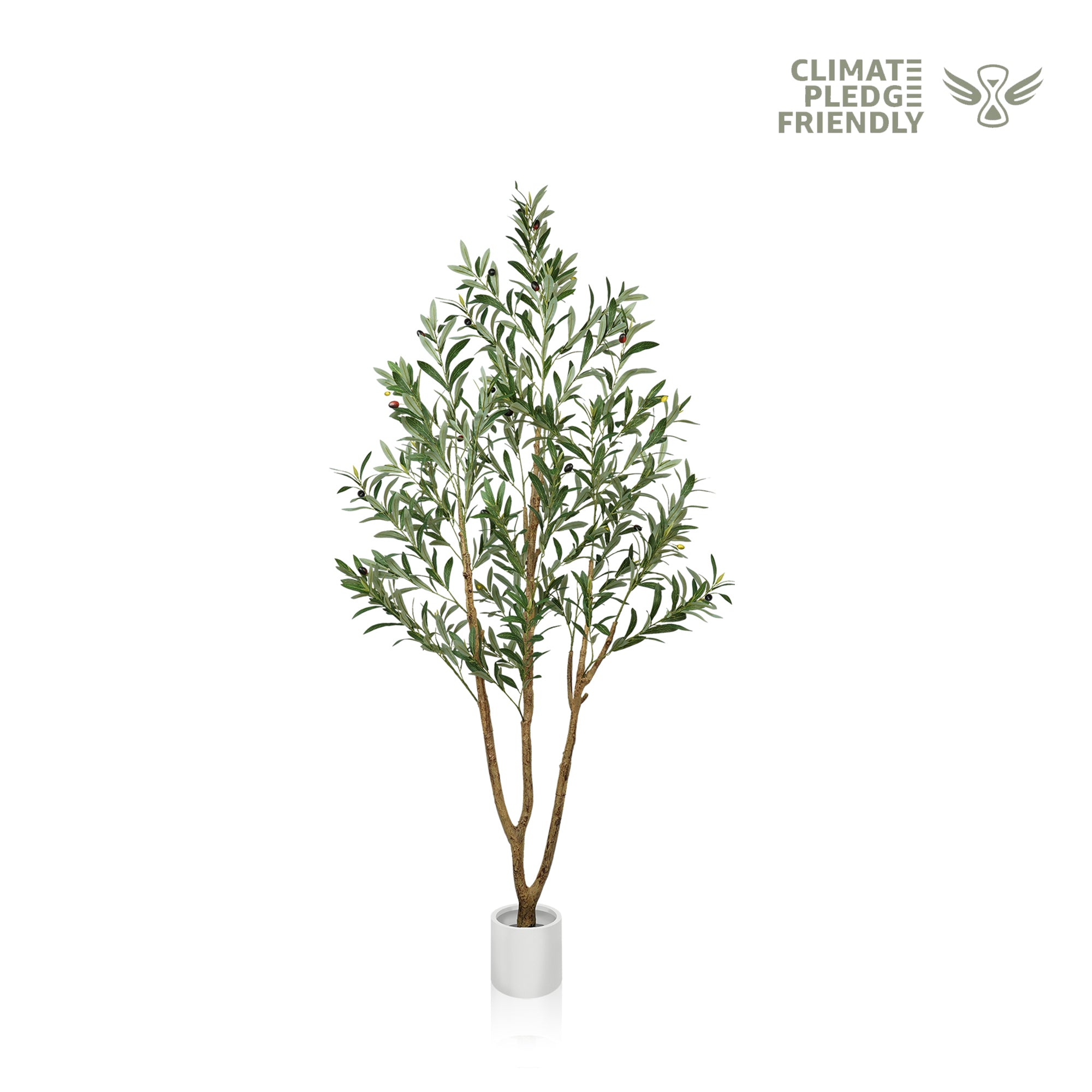 7'-6'-5' Artifcial Multi-branched olive tree with white pot