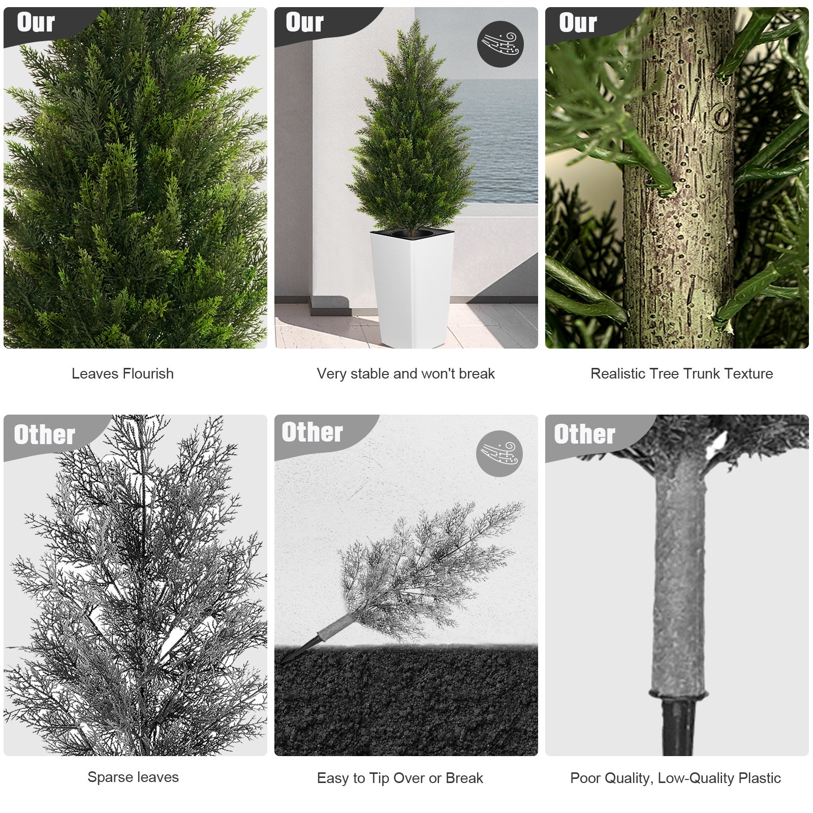 Black Pot with Cedar Trees