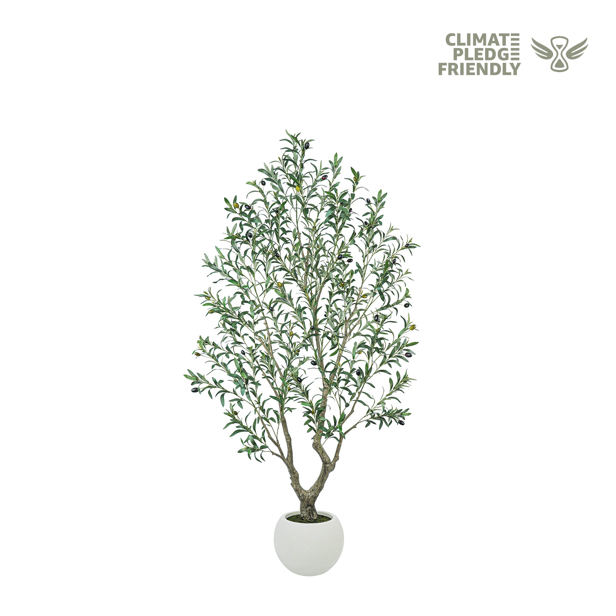 5/6/7/8FT Artistic Artificial Olive Tree(With Cream Planter)