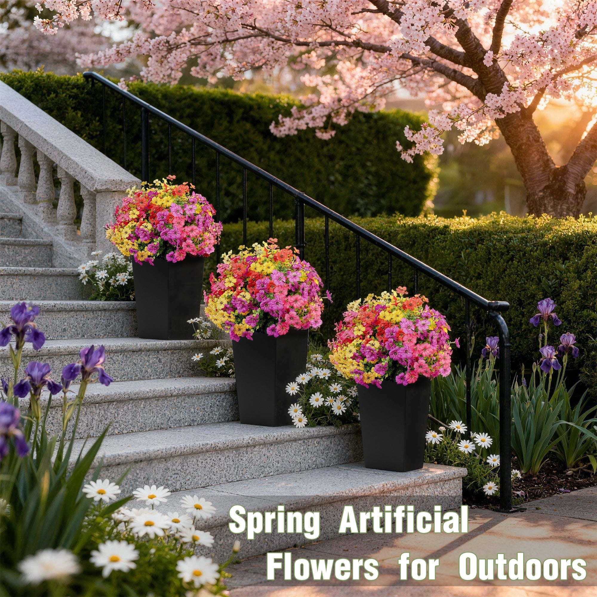 Silk Artificial Violets With Black Pot(Available for purchase on February 24)