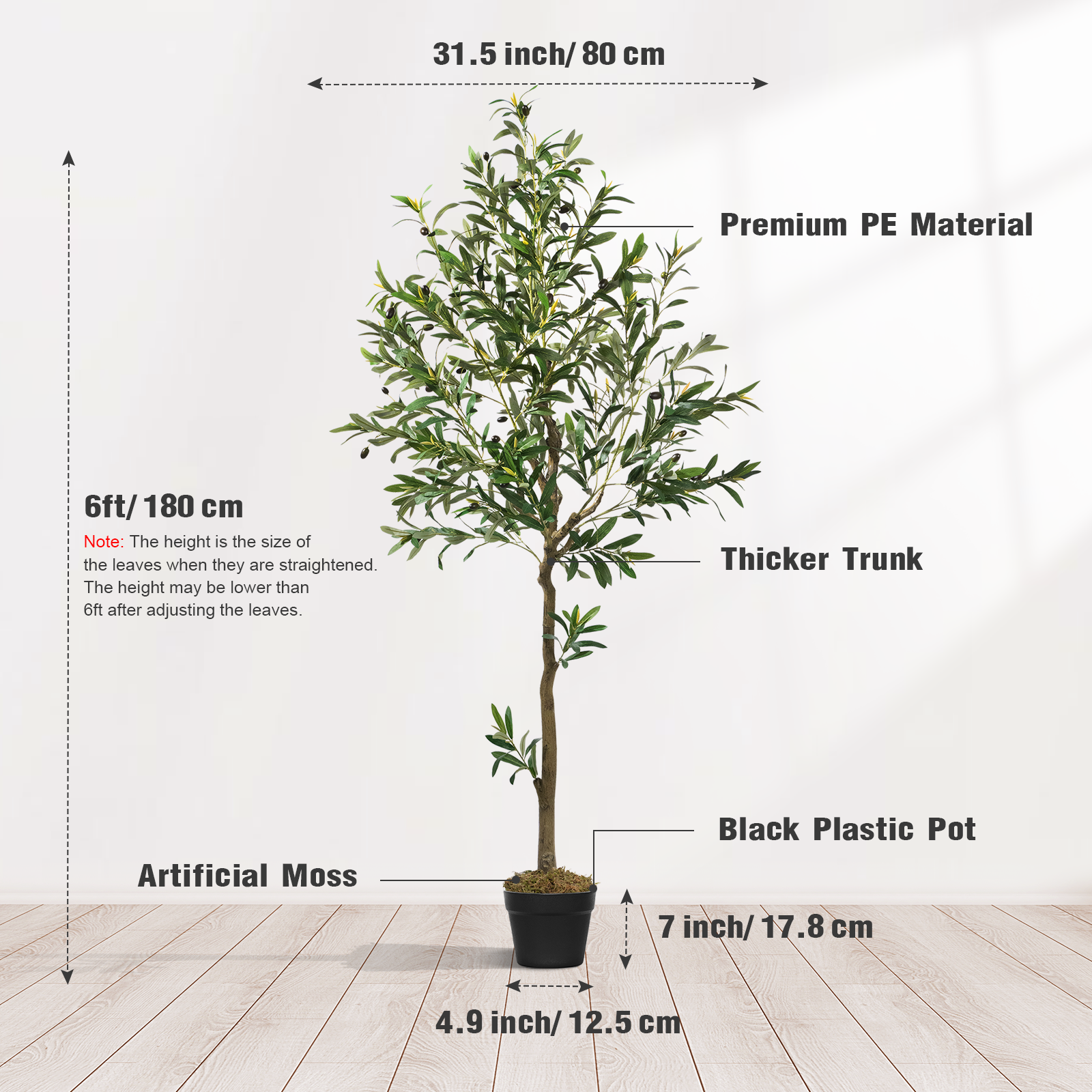 #Size_6FT 863 Leaves 36 Fruits