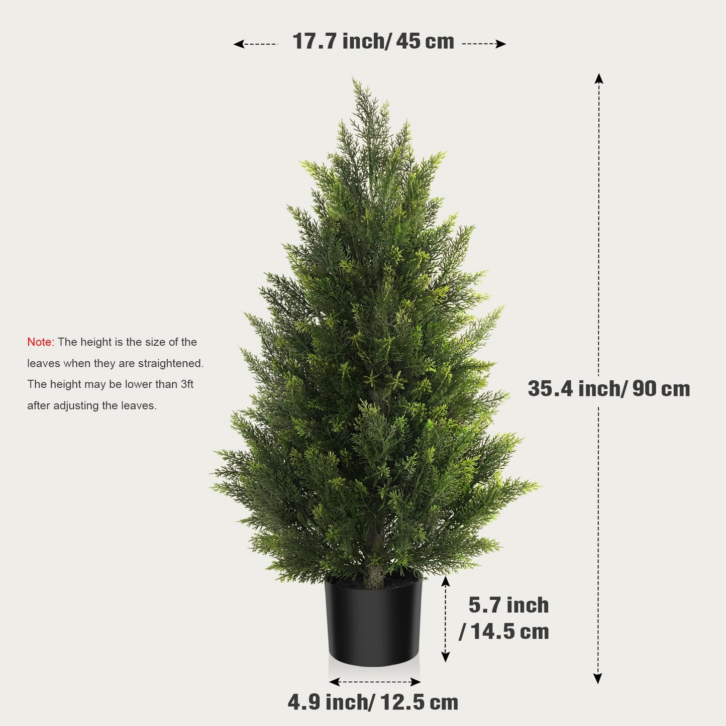 3/4/5 FT Artificial Cedar Tree