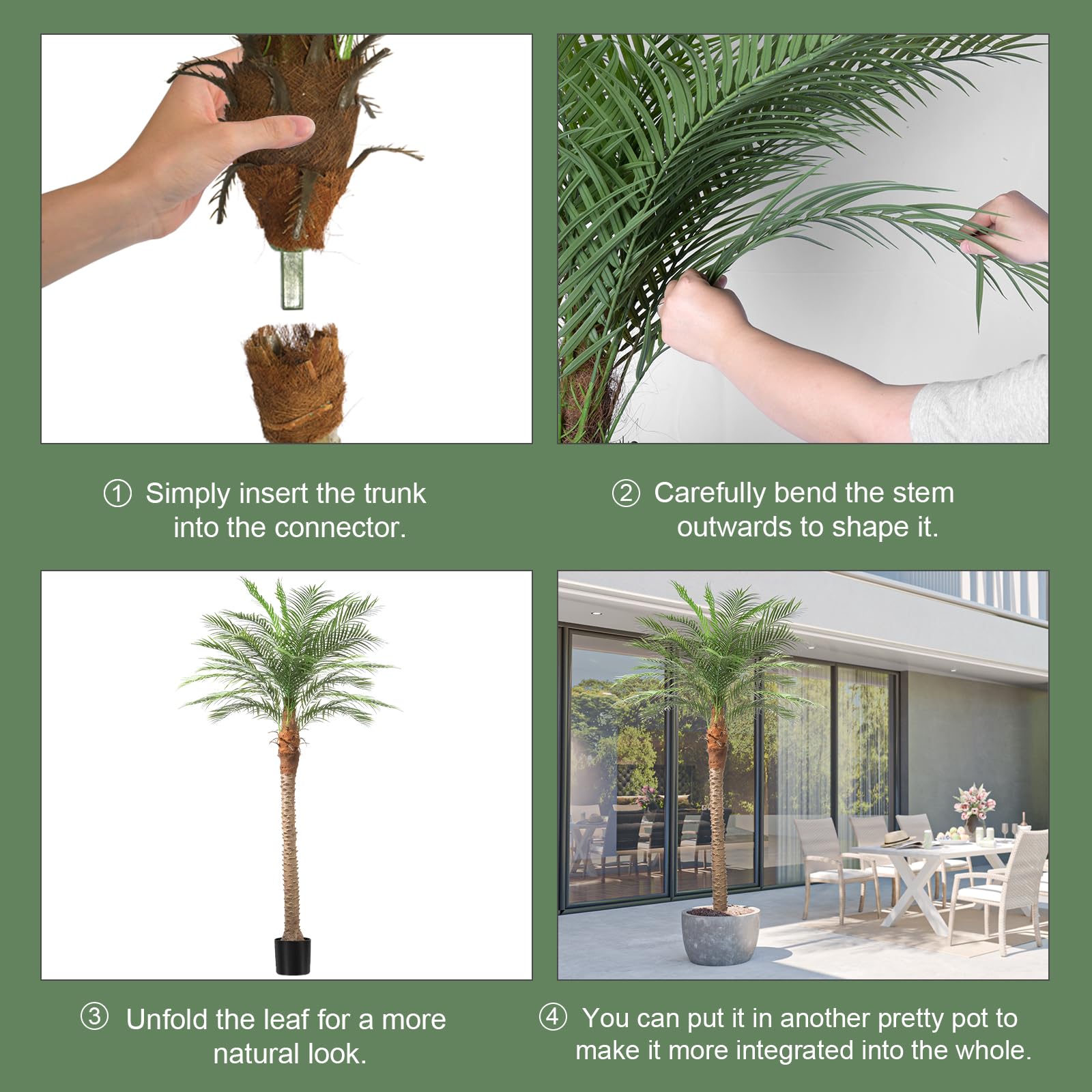 Realistic 7/8/9 FT Artificial Phoenix Palm Tree