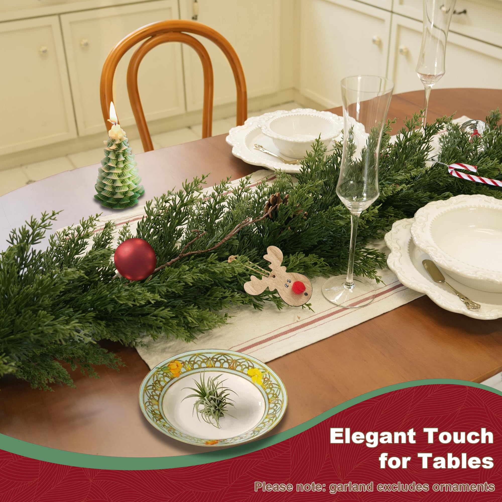 6/9/12FT Natural Touch Cypress Garland(Soft Branches)