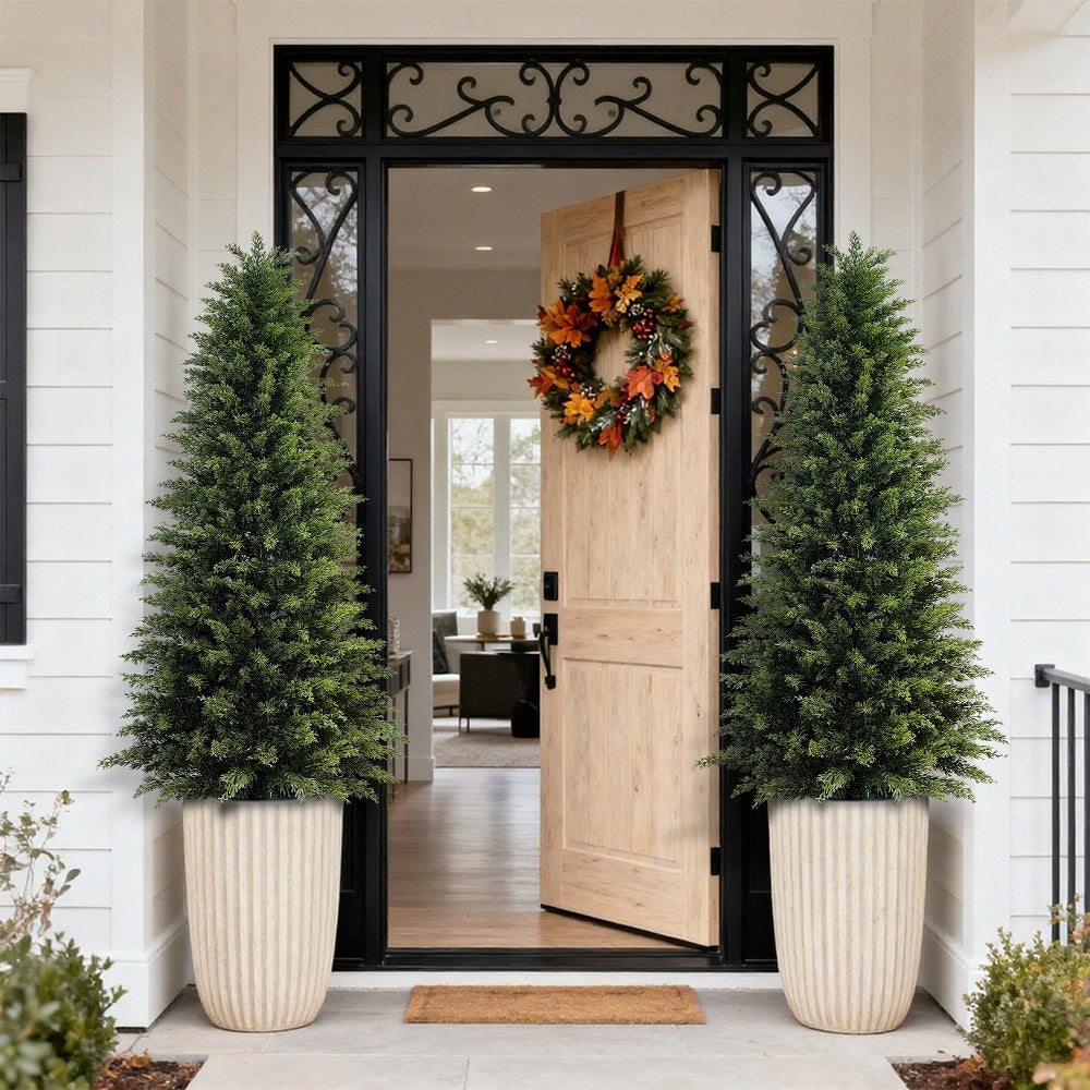 Vitalismoplants' Artificial Cedar Tree: UV-resistant PE material for all-weather durability. Realistic texture, zero maintenance. Perfect for outdoor decor in homes, offices&amp;commercial spaces.&nbsp;