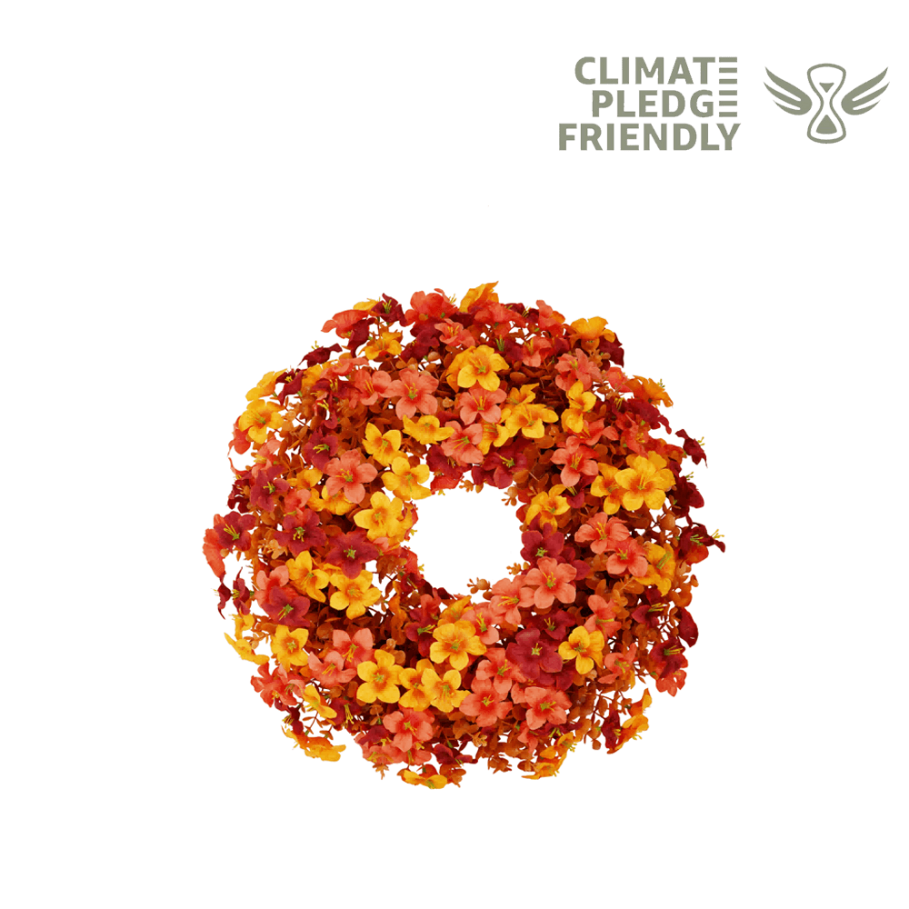 22" Artificial Autumn Morning Glory Wreath