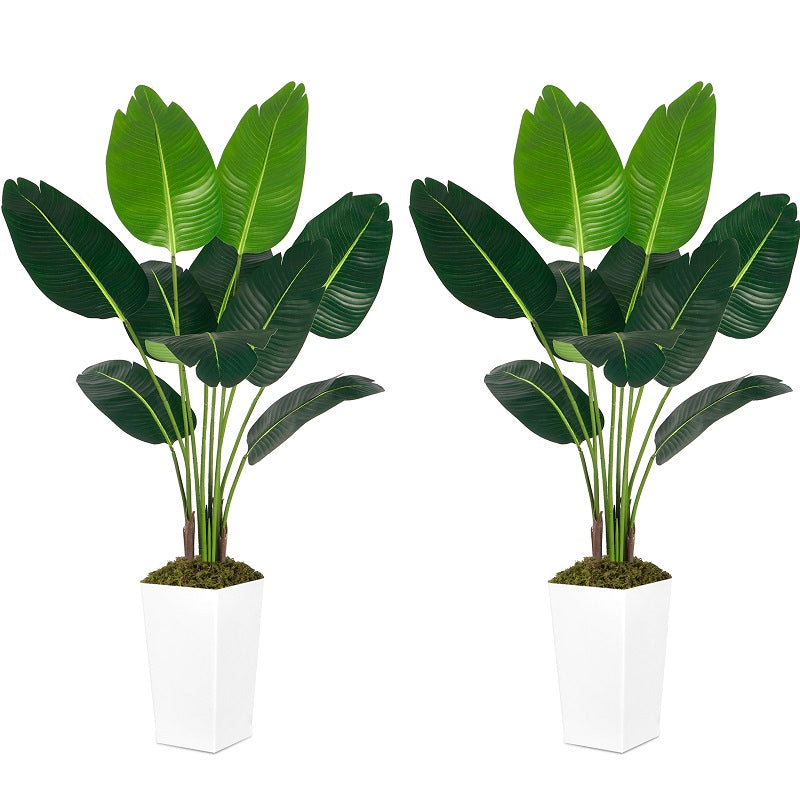Plantas de vitalidad verde | Árbol ave del paraíso artificial de 1,5 m