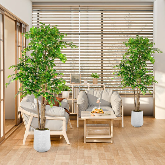 Indoor Plants | Faux Plants | Home Decor | 6FT Artificial Banyan Tree(With White Plastic)
