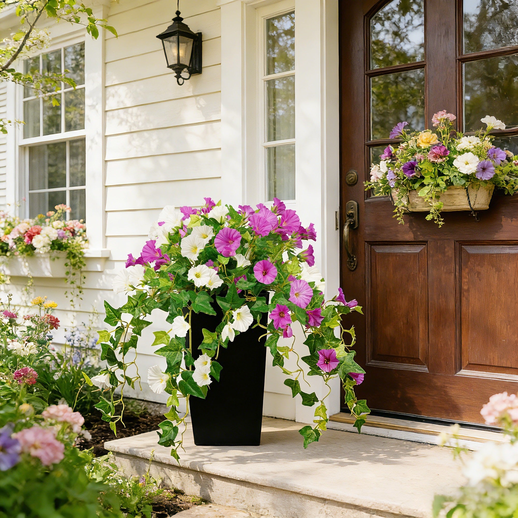 Silk Artificial Morning Glory With Black Pot(Available for purchase on February 24)