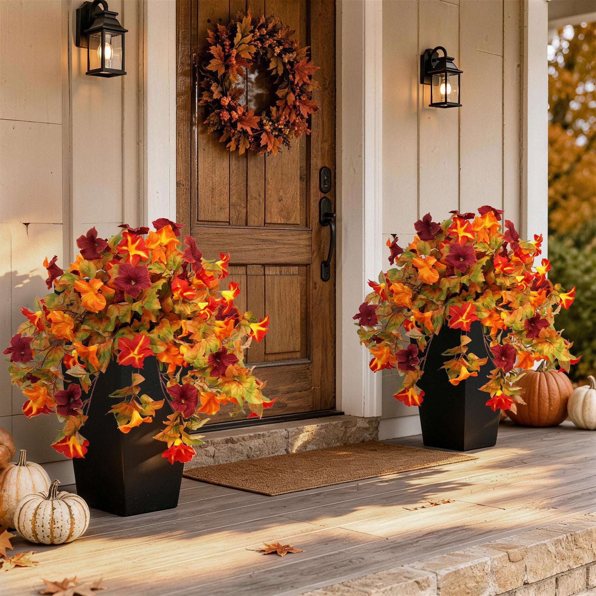 2' Artificial Fall Morning Glory Plants