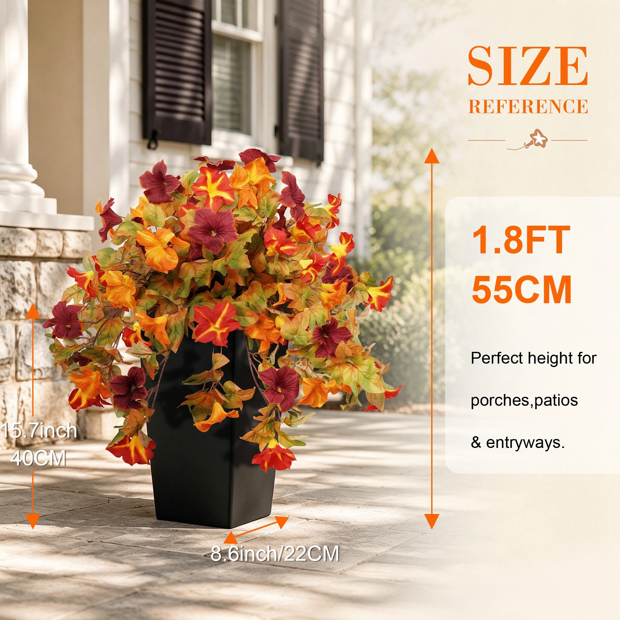 2' Artificial Fall Morning Glory Plants
