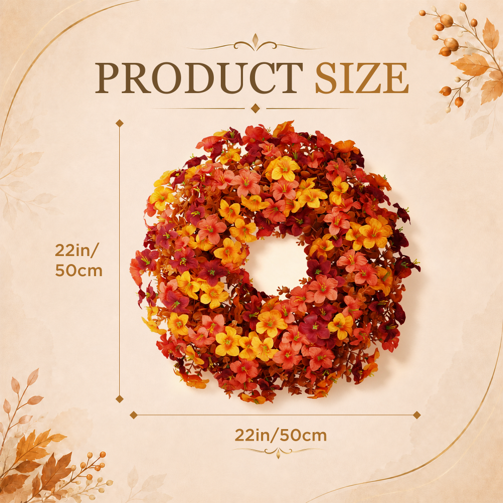 22" Artificial Autumn Morning Glory Wreath