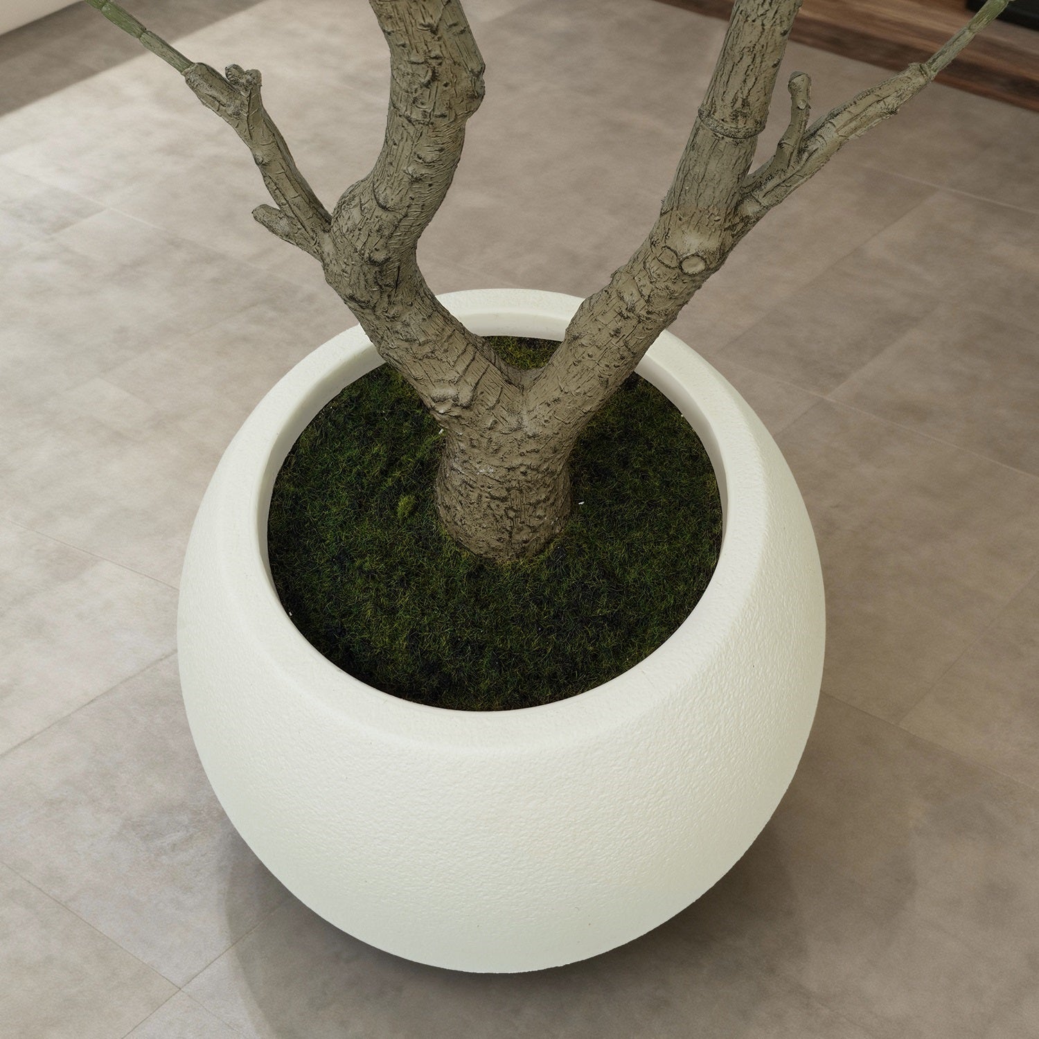 5/6/7/8FT Artistic Artificial Olive Tree(With Cream Planter)