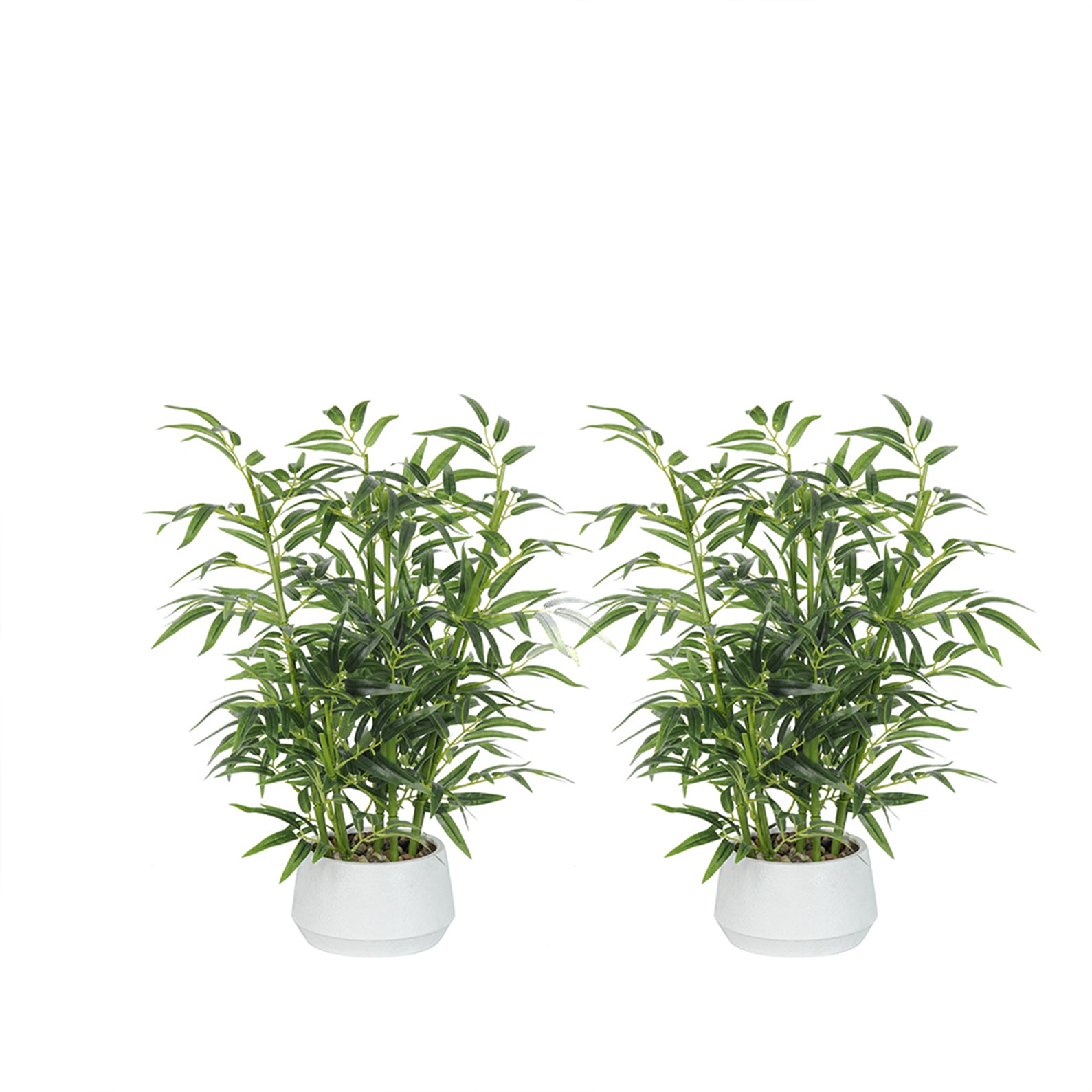 1.5FT (50CM) Artificial Lucky Bamboo Bonsai(With White Pot)