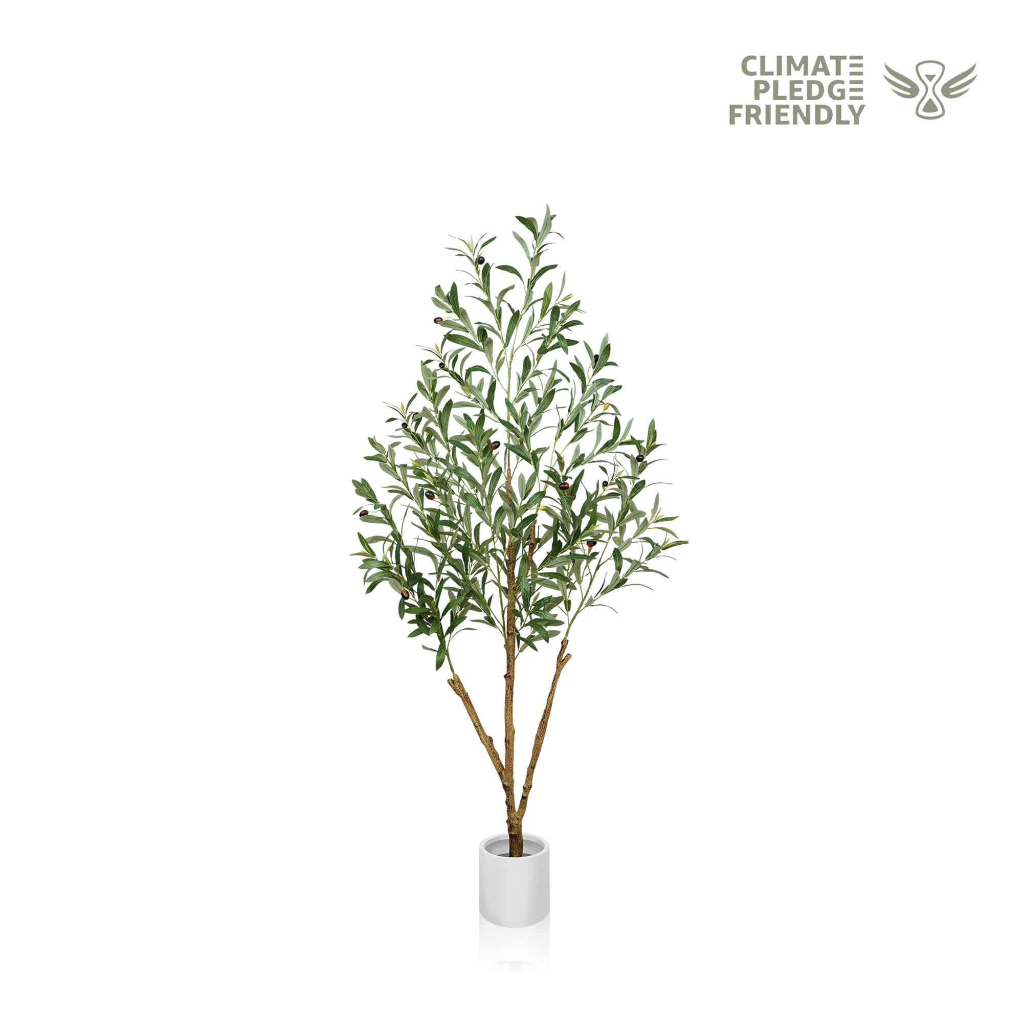 7'-6'-5' Artifcial Multi-branched olive tree with white pot