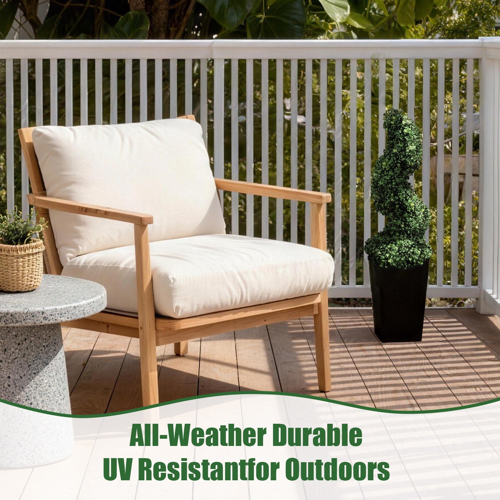 2/3/4FT Artificial Milan Grass Spiral Topiary Tree With Black Pot