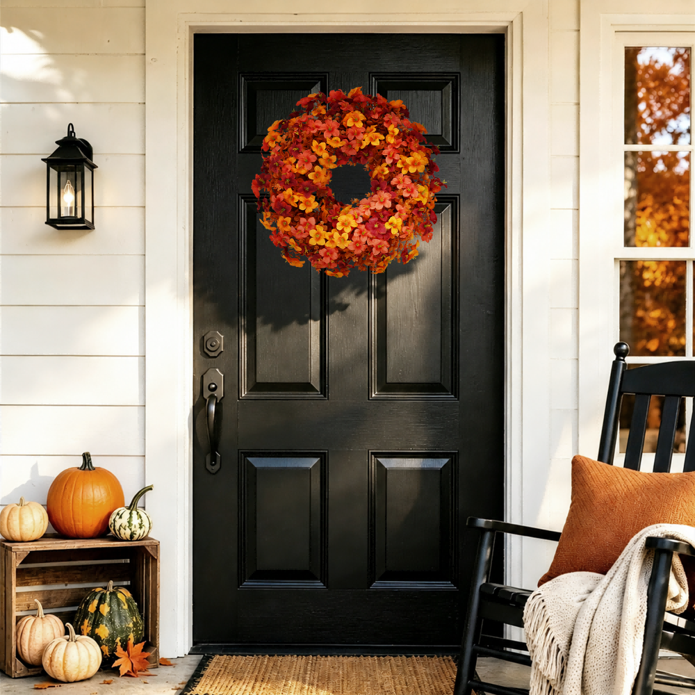 22" Artificial Autumn Morning Glory Wreath