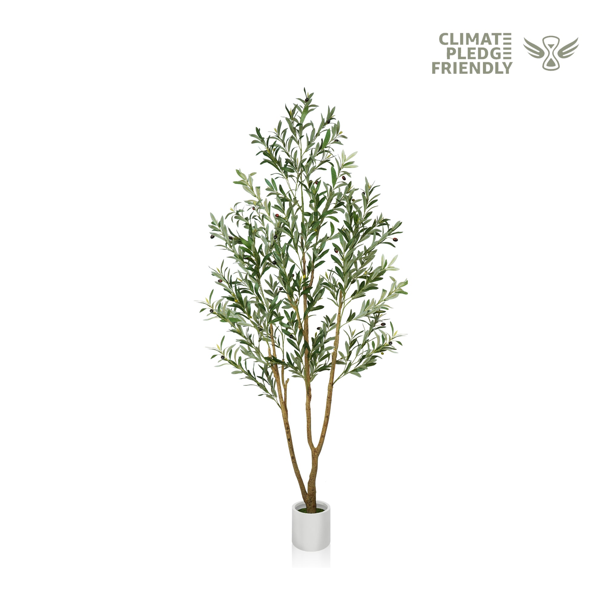 7'-6'-5' Artifcial Multi-branched olive tree with white pot