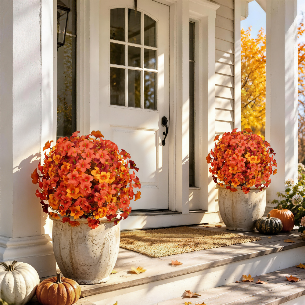 1.8' Artificial Fall Morning Glory Topiary Stakes