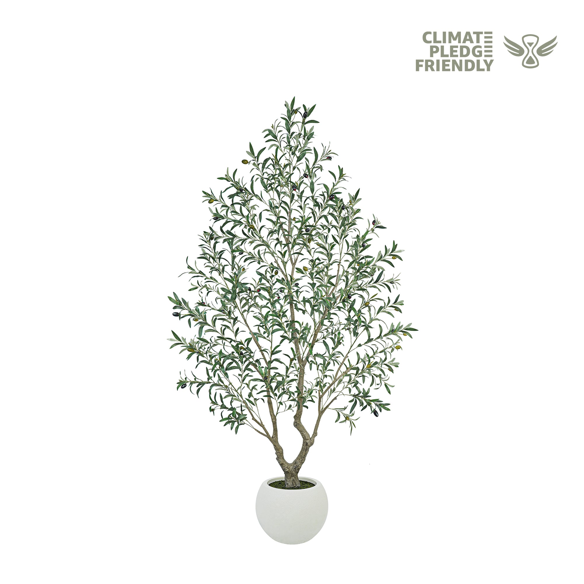 5/6/7/8FT Artistic Artificial Olive Tree(With Cream Planter)
