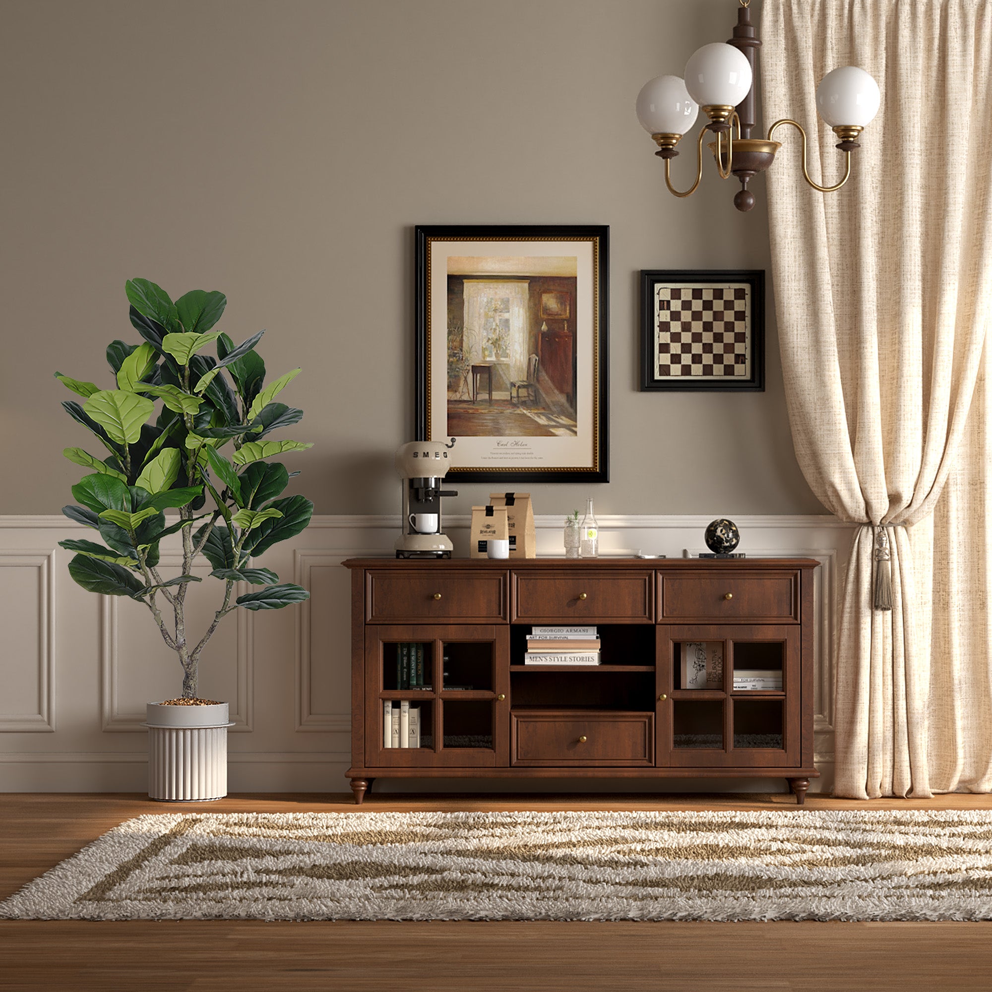 4.5FT Artificial Ficus Lyrata Fiddle Leaf