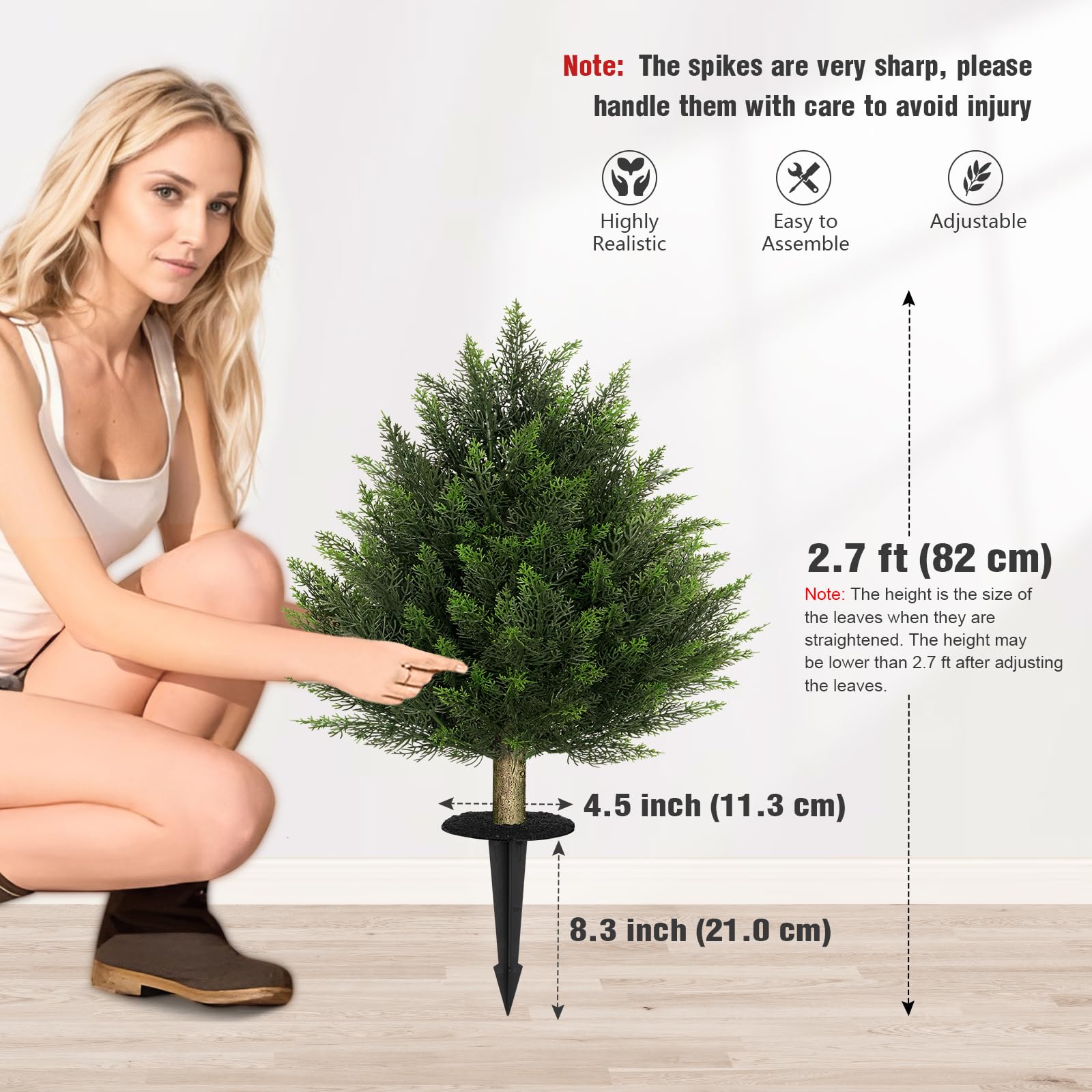 2FT Faux Potted Cedar Tree(Triangle shape)