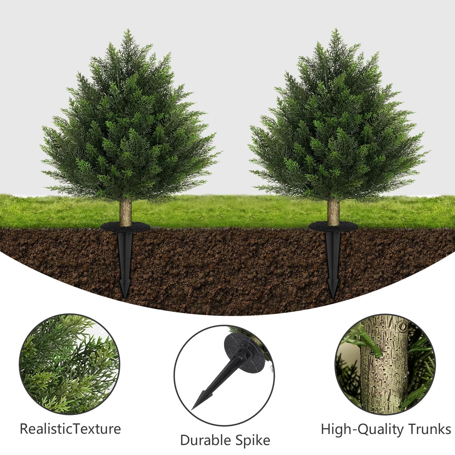 2FT Faux Potted Cedar Tree(Triangle shape)