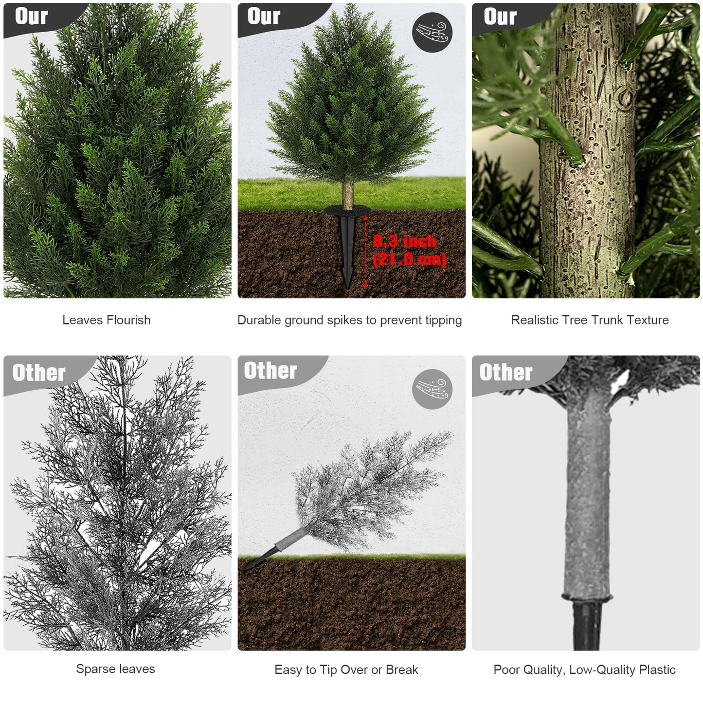 2FT Faux Potted Cedar Tree(Triangle shape)