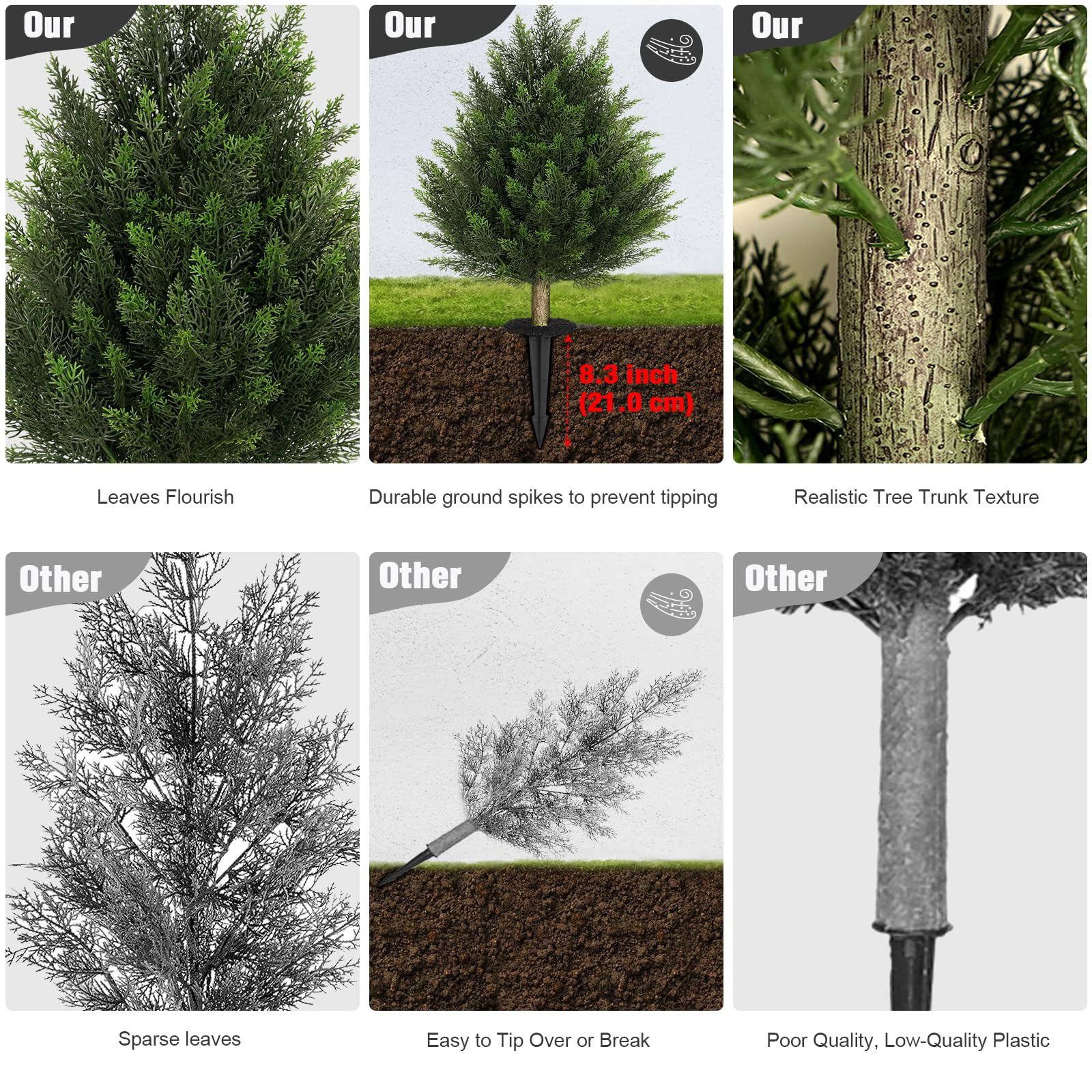 2FT Faux Potted Cedar Tree(Triangle shape)