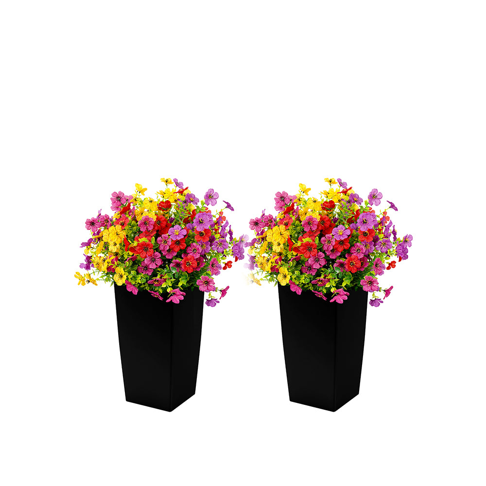 24Inch 2Set Silk Artificial Violets With Black Pot